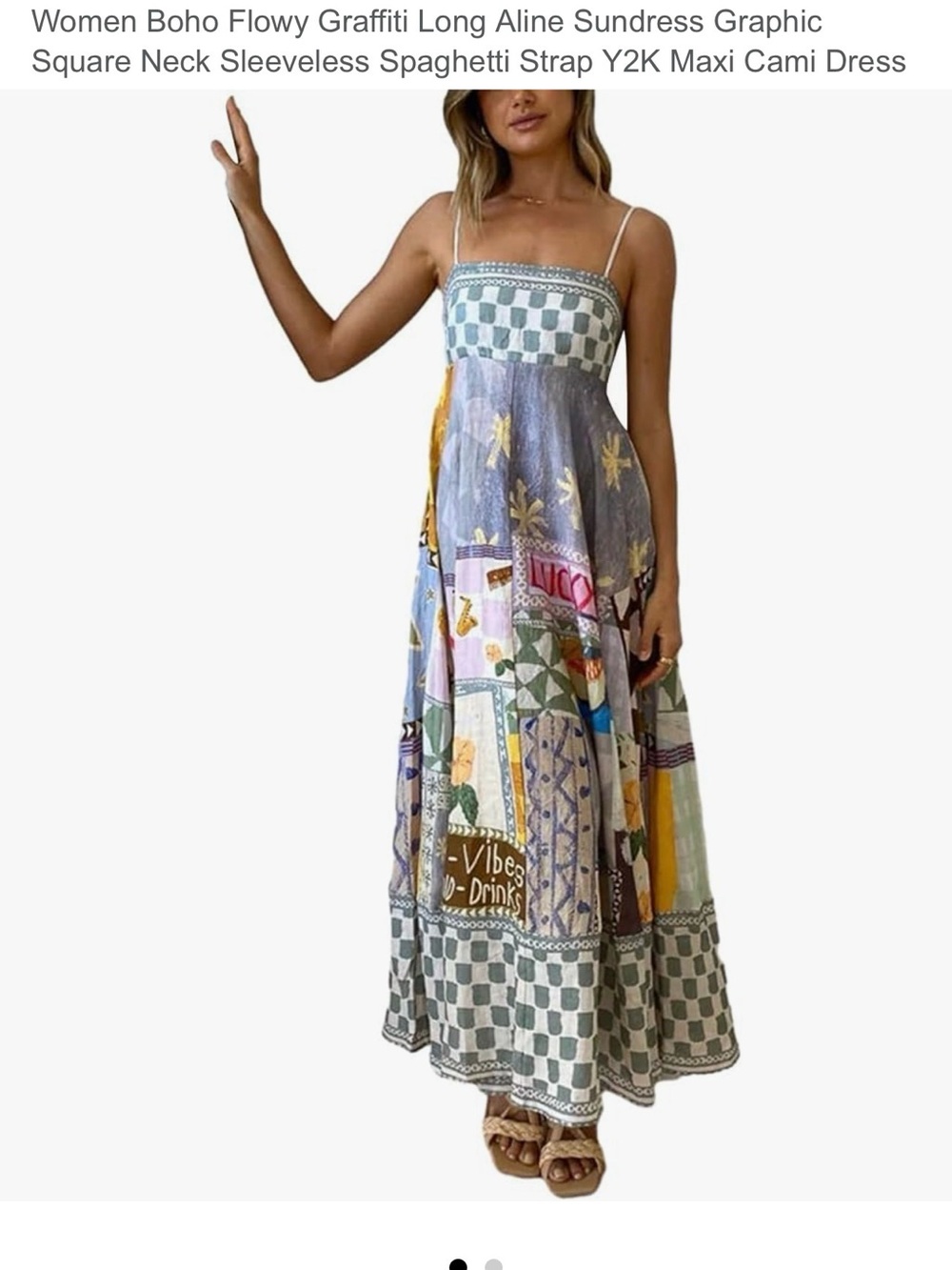 Printed Patchwork Maxi Dress in Pastel Multi